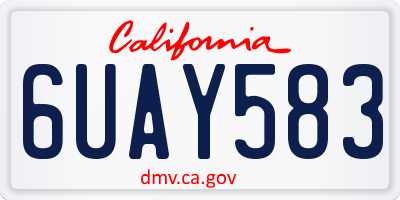CA license plate 6UAY583