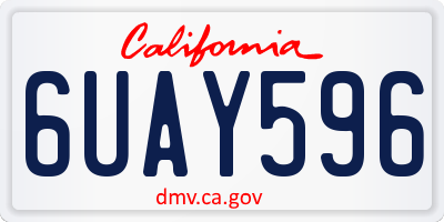 CA license plate 6UAY596