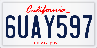 CA license plate 6UAY597