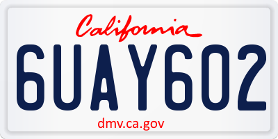 CA license plate 6UAY602