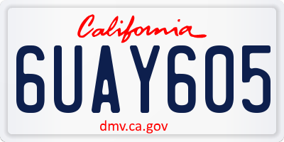 CA license plate 6UAY605