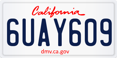 CA license plate 6UAY609