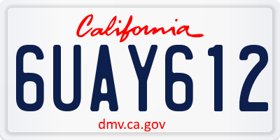 CA license plate 6UAY612