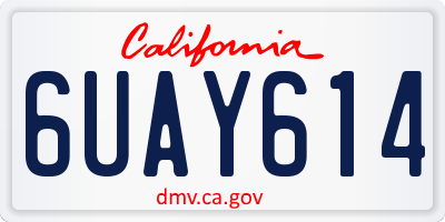 CA license plate 6UAY614