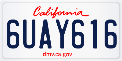 CA license plate 6UAY616