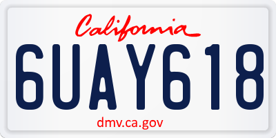 CA license plate 6UAY618