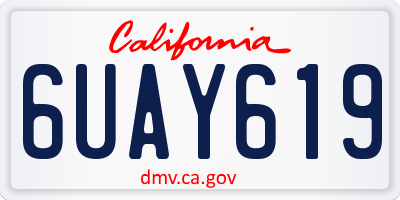 CA license plate 6UAY619