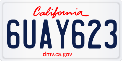 CA license plate 6UAY623