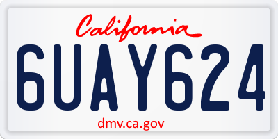 CA license plate 6UAY624
