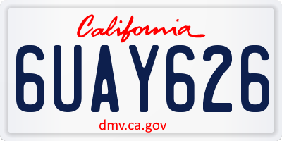 CA license plate 6UAY626
