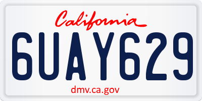CA license plate 6UAY629