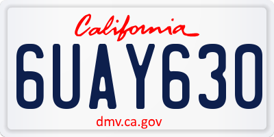 CA license plate 6UAY630