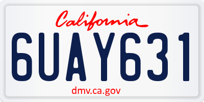 CA license plate 6UAY631