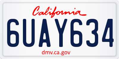 CA license plate 6UAY634