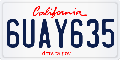 CA license plate 6UAY635