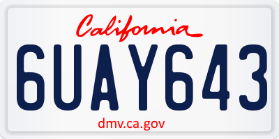 CA license plate 6UAY643