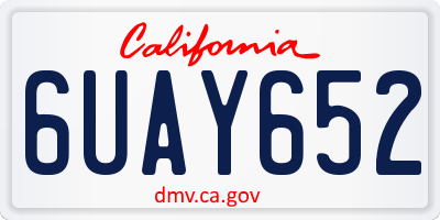 CA license plate 6UAY652