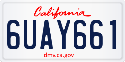 CA license plate 6UAY661
