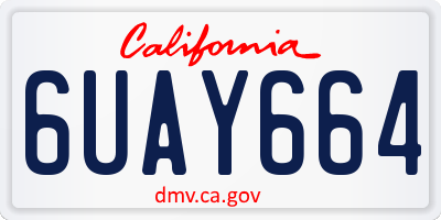 CA license plate 6UAY664