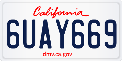 CA license plate 6UAY669