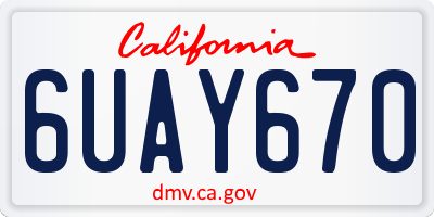 CA license plate 6UAY670