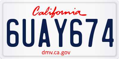 CA license plate 6UAY674