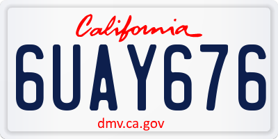 CA license plate 6UAY676