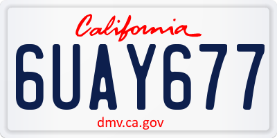 CA license plate 6UAY677