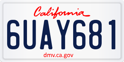 CA license plate 6UAY681
