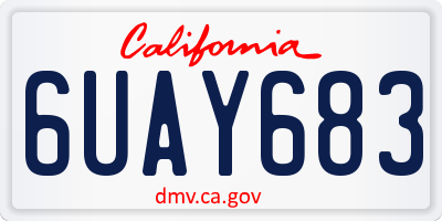 CA license plate 6UAY683