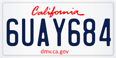 CA license plate 6UAY684