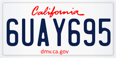 CA license plate 6UAY695