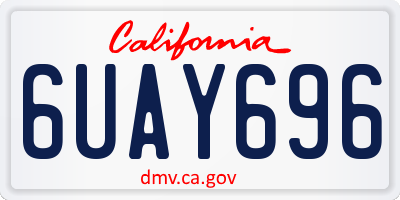 CA license plate 6UAY696
