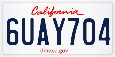 CA license plate 6UAY704