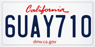 CA license plate 6UAY710