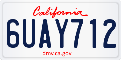 CA license plate 6UAY712