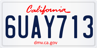 CA license plate 6UAY713