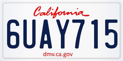 CA license plate 6UAY715