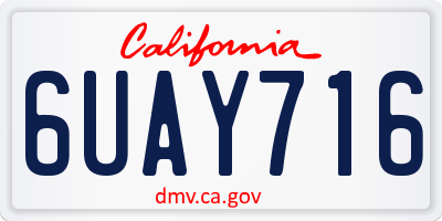 CA license plate 6UAY716