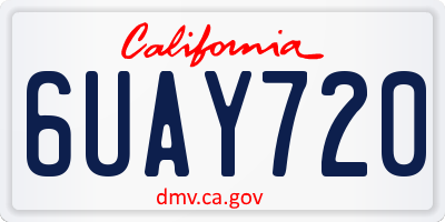 CA license plate 6UAY720