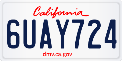 CA license plate 6UAY724