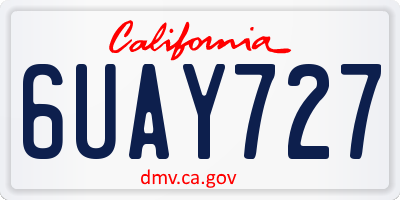 CA license plate 6UAY727