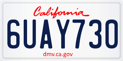CA license plate 6UAY730