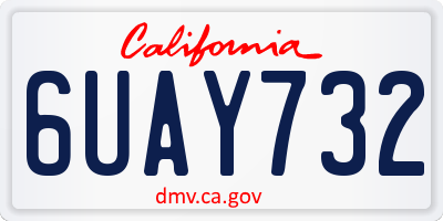 CA license plate 6UAY732