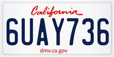 CA license plate 6UAY736