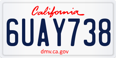 CA license plate 6UAY738
