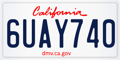 CA license plate 6UAY740