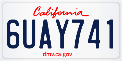 CA license plate 6UAY741