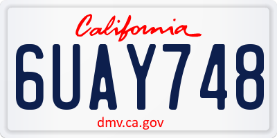 CA license plate 6UAY748