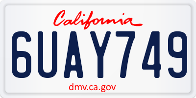 CA license plate 6UAY749